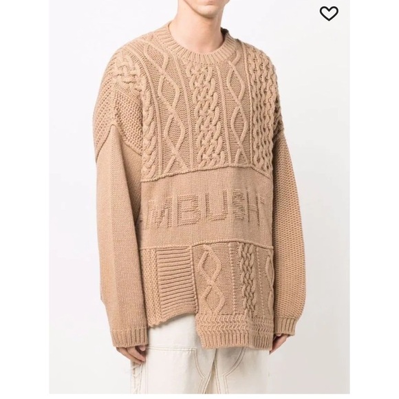 NWT AMBUSH Asymmetrical Patchwork Cable-knit Jumper - Picture 4 of 13